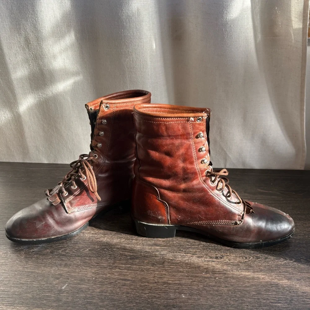 Vintage J Chisholm Packer Ranch Boots 74990 Size US 8 Men’s - Picture 7 of 12